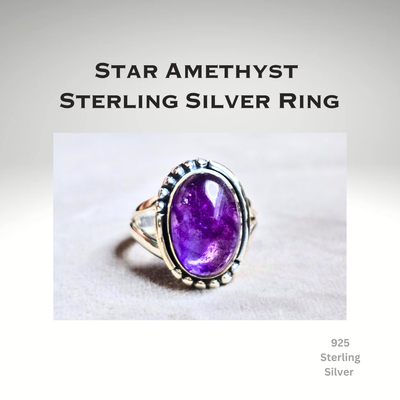 Amethyst Crystal 925 Sterling Silver Ring