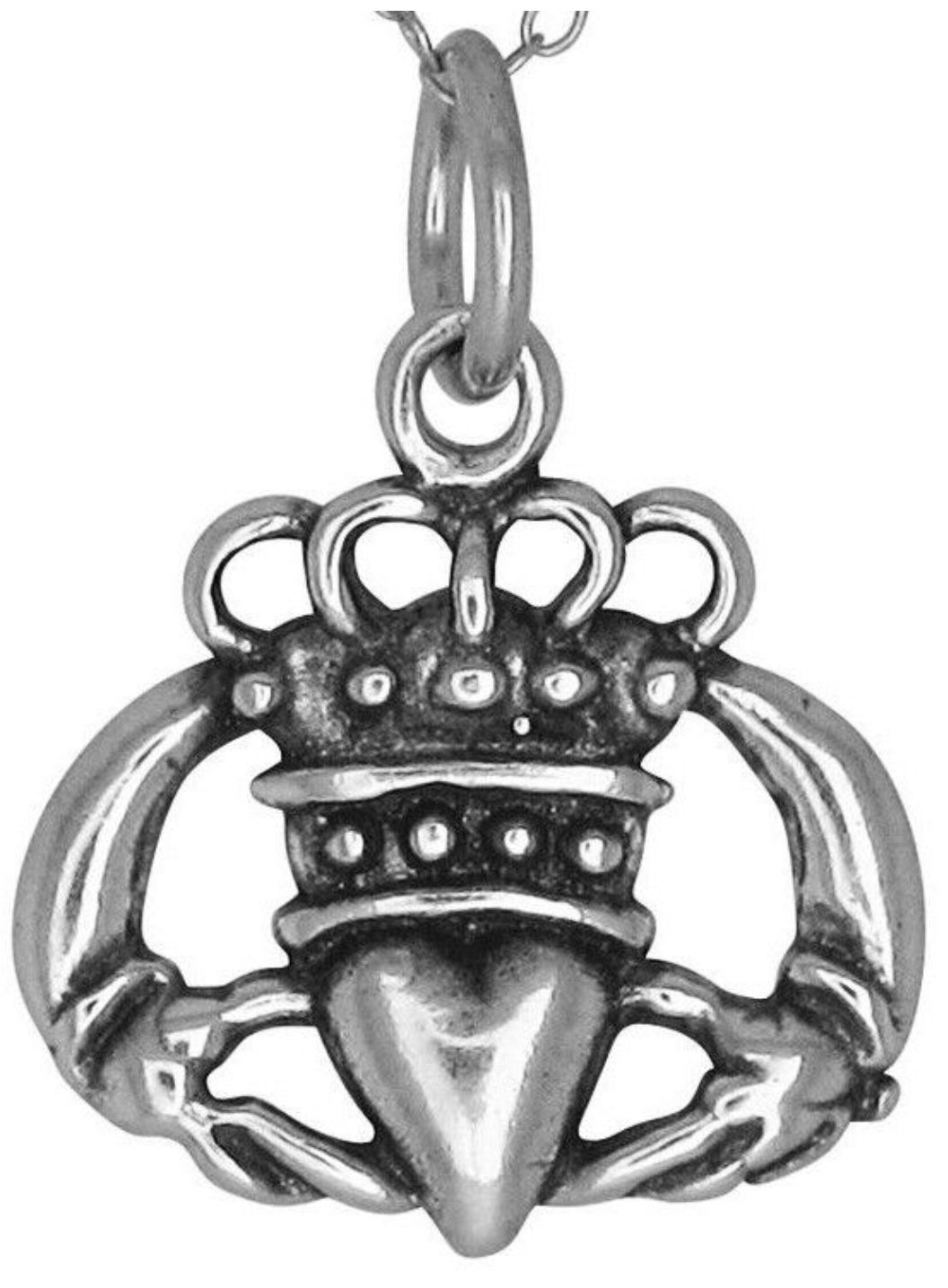 Sterling Silver Claddagh Celtic Knot Pendant Necklace 
