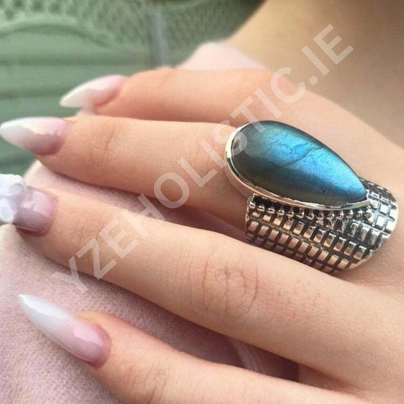 Labradorite 925 Sterling Silver Crystal Ring