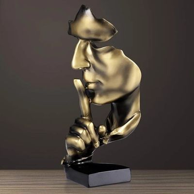 Abstract Thinking Man Keeper of the Silence Sculpture Figurine 