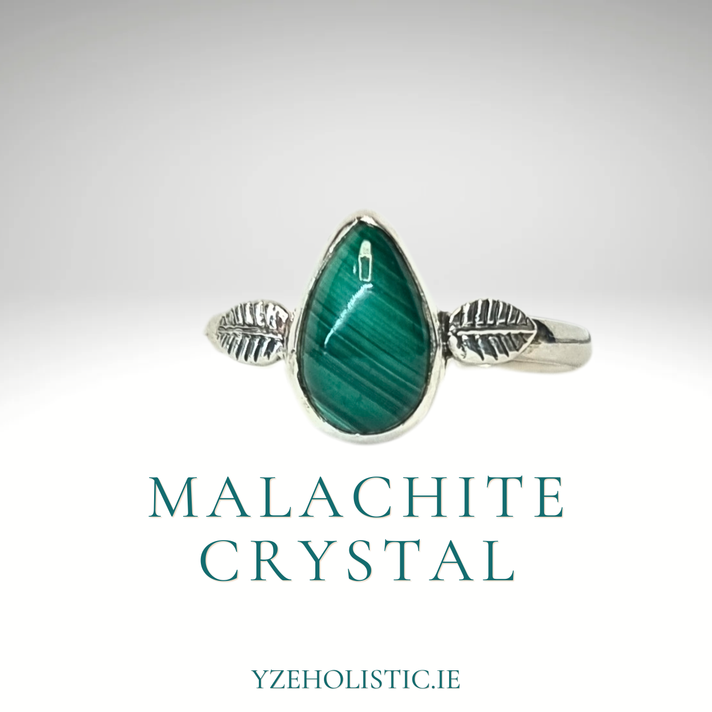 MALACHITE GENUINE STONE RING 925 STERLING SILVER 