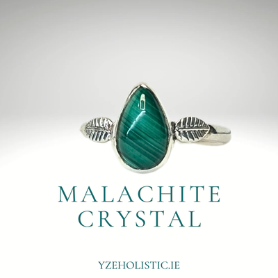 MALACHITE GENUINE STONE RING 925 STERLING SILVER 