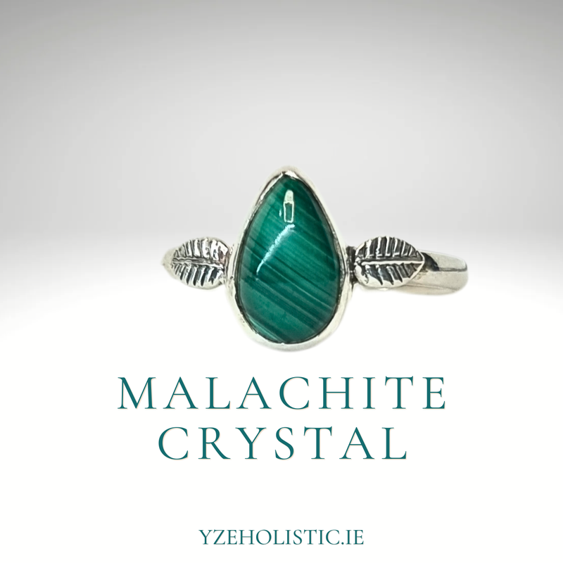 MALACHITE GENUINE STONE RING 925 STERLING SILVER 