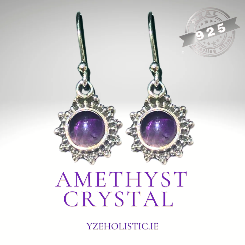 Amethyst Crystal 925 Sterling Silver Earrings