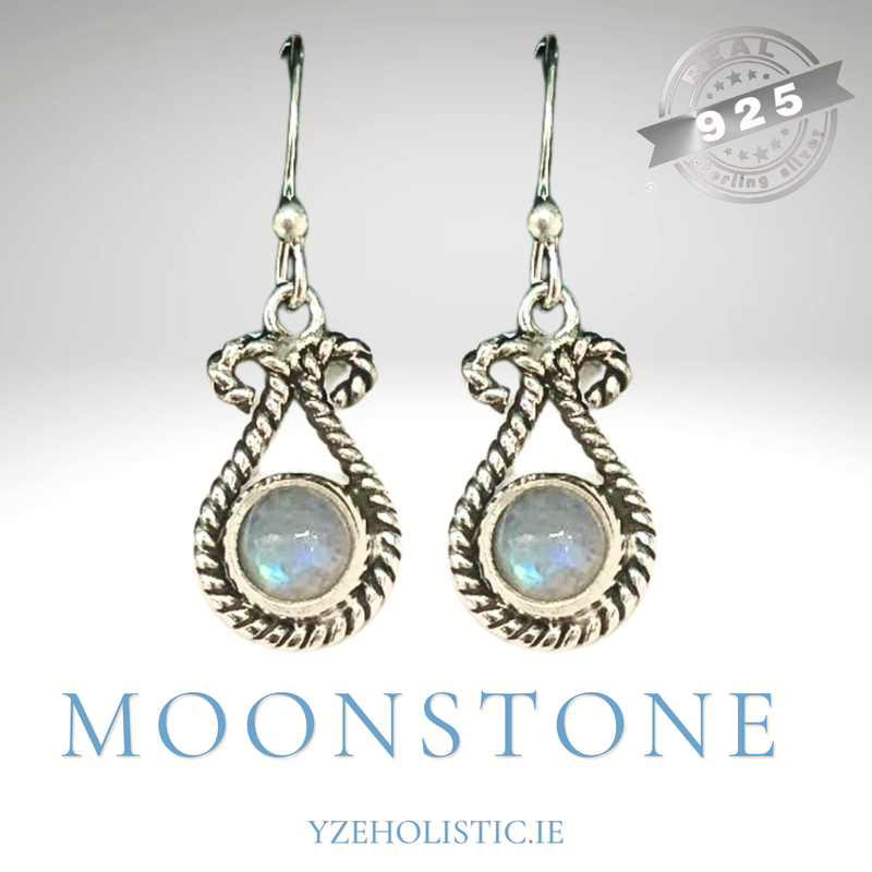 Moonstone Crystal 925 Sterling Silver Earrings