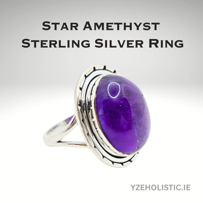 Amethyst Crystal 925 Sterling Silver Oval Ring Large