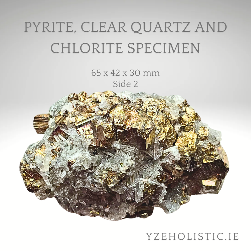 Pyrite, Clear Quartz &amp; Epidote Specimen