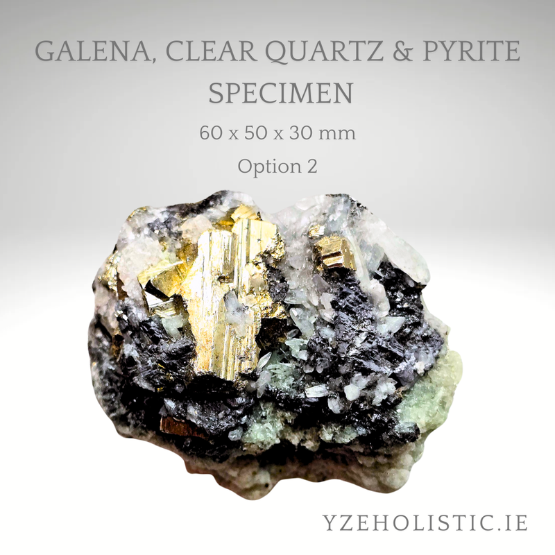 Galena, Clear Quartz &amp; Pyrite Specimen
