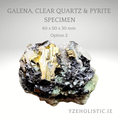 Galena, Clear Quartz &amp; Pyrite Specimen