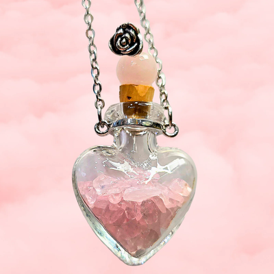 Heart Shaped Essential Oil Bottle &amp; Perfume Holder Memorial Jewellery