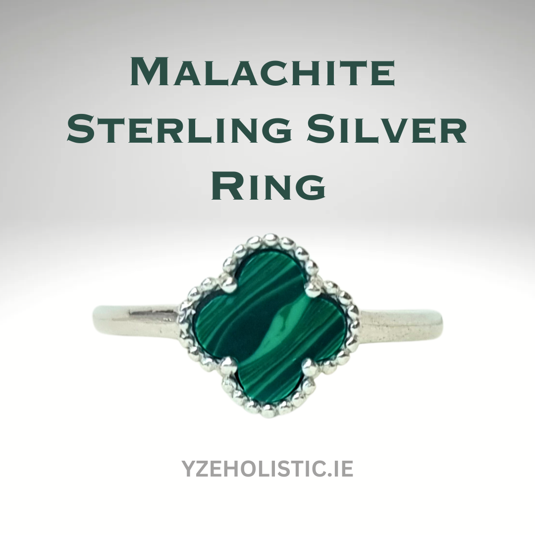 MALACHITE GENUINE STONE 925 STERLING SILVER RING