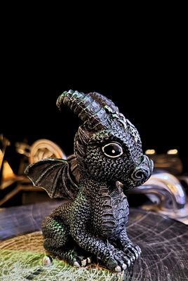 ‘Lucifly’ Gothic Dragon Figurine Cult Cuties, Black 10.7cm