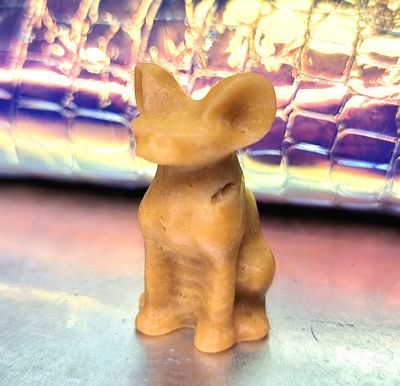 Sphynx Cat Stone Carving Yellow Honey Quartz 