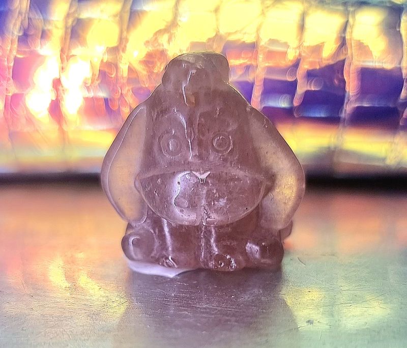 Eeyore &quot;Winnie the Pooh&quot; Character Strawberry Quartz Natural Stone Carving