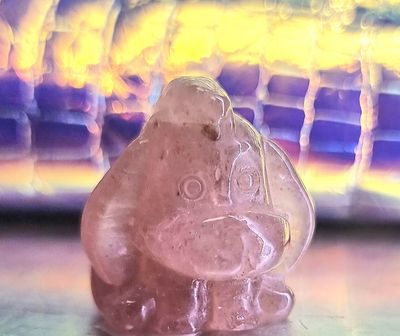 Eeyore &quot;Winnie the Pooh&quot; Character Strawberry Quartz Natural Stone Carving