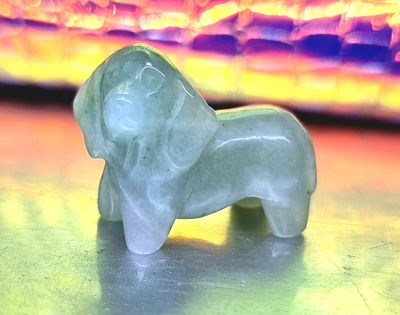 Dachshund Dog Stone Carving with wooden  treasure box