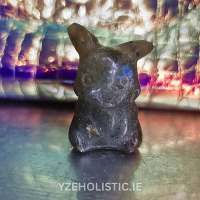 Pikachu &quot;Pokemon&quot; Character Stone Carvings L with Wooden Treasure Box 