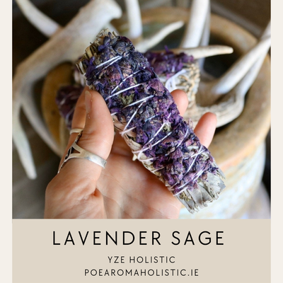 White Sage Lavender Smudge Stick 4&quot; Dried White Sage with Beautiful Scent, Home Cleansing Incense 