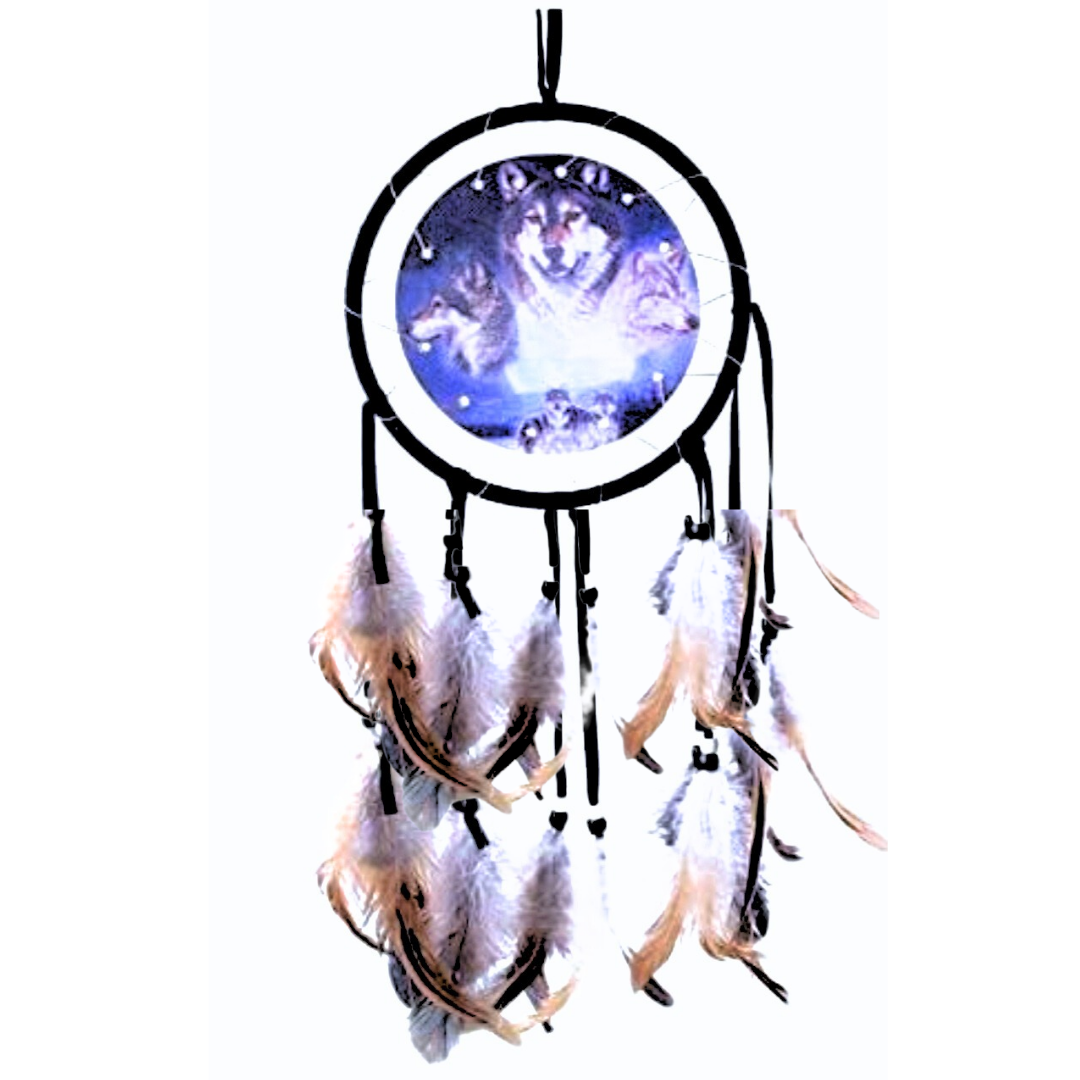 Wolf Dreamcatcher Feather Purple 