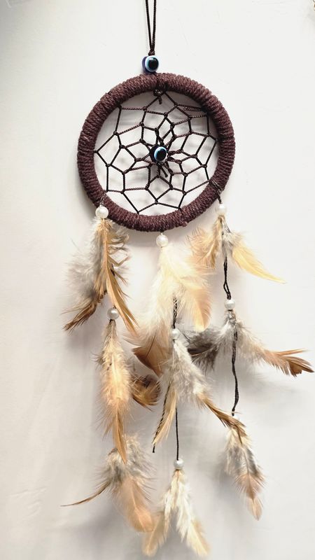 Evil Eye Dreamcatcher Brown Colour Small