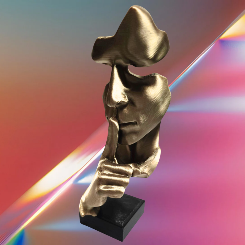 Abstract Thinking Man Keeper of the Silence Sculpture Figurine 
