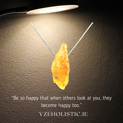 Citrine Rough Crystal Necklace Pendant Amulets 925 Sterling Silver 