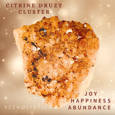Citrine Geode Druzy Crystal - Joy Happiness Uplifting Large 