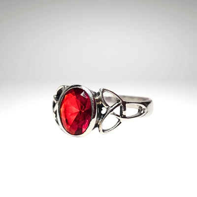 Garnet Gemstone Crystal 925 Sterling Silver Ring