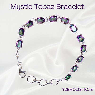 Mystic Topaz Link Bracelet Multicolour 925 Sterling Silver