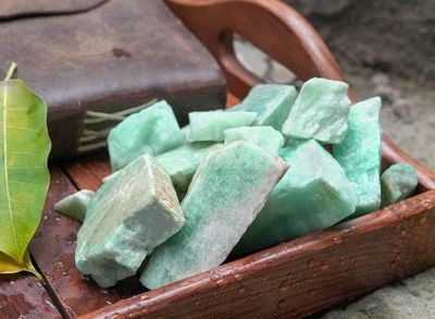 Amazonite Green Rough Crystal Safe Travel Lucky Stone Protection
