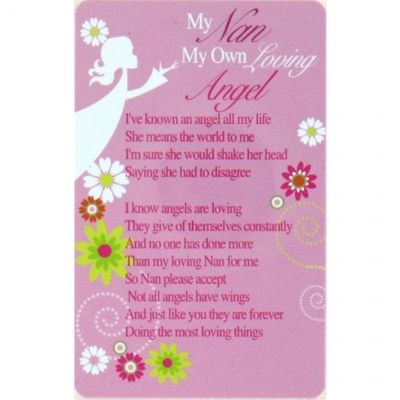 Loving Thoughts - Wallet cards  - My Nun My Own Loving Angel...