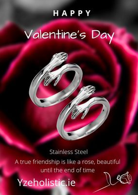 Hug Ring Stainless SteelI Love You Forever Love You Mother Gift Sister Gifts Engraved Words Hugging Hands Open Ring Friendship Jewellery Gift