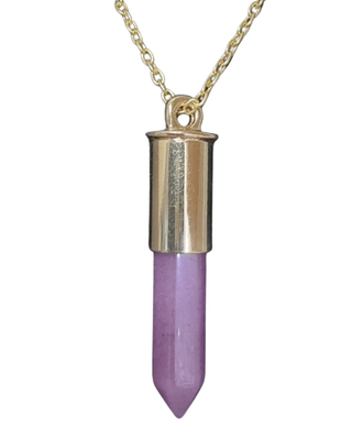 Rose Quartz Pendant Necklace Point  18&quot; Chain 14K Gold filled