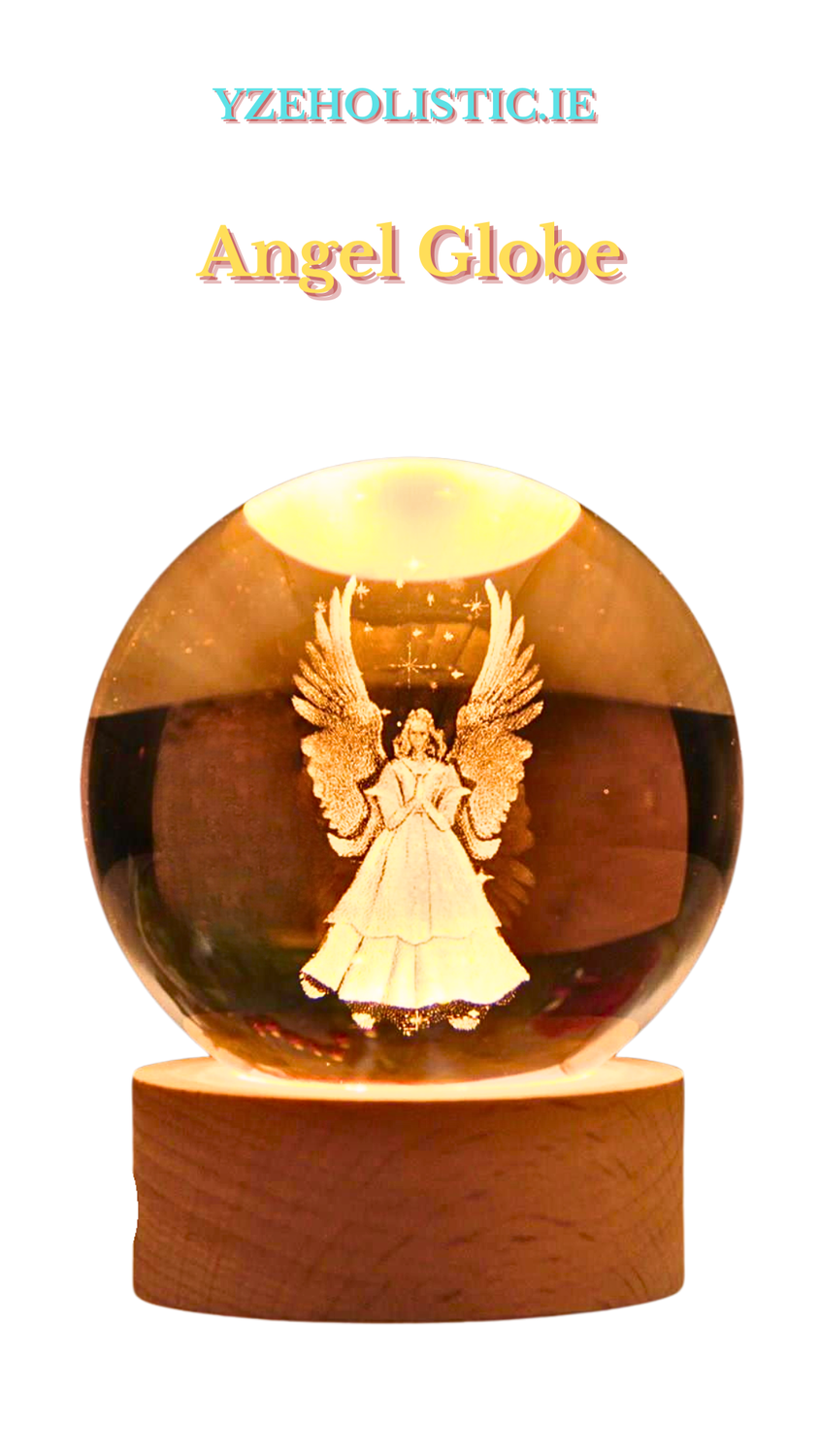 ANGEL GLOBE GLASS CRYSTAL BALL LED LIGHT LAMP SPHERE COMPLETE MULTICOLOUR 