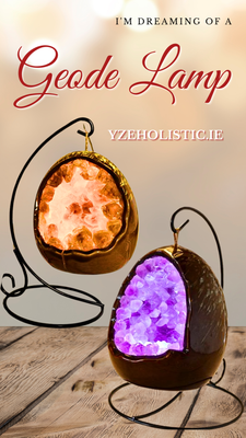 AMETHYST CRYSTAL GEODE EGG LAMP CATHEDRAL DRUZY CRYSTAL CLUSTER PURPLE IRON HOLDER EGG GEODE SHAPE