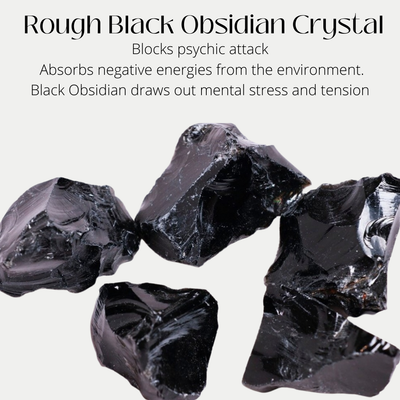 Black Obsidian Crystal Rough Natural Stone ±10×5cm