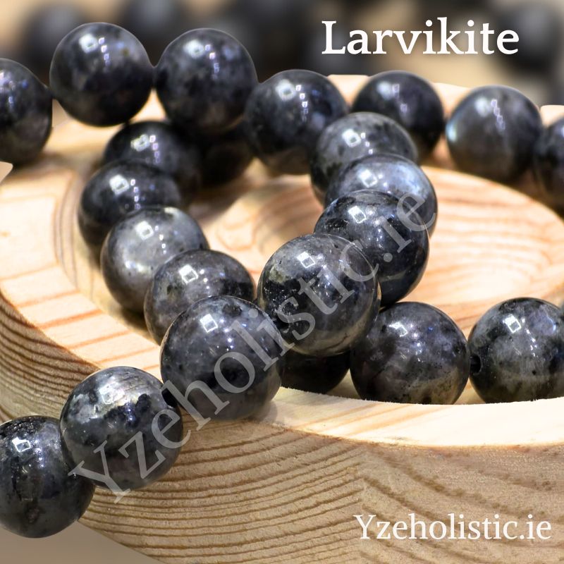 Larvikite Crystal Bracelet Elastic Grey Labradorite family ±14mm