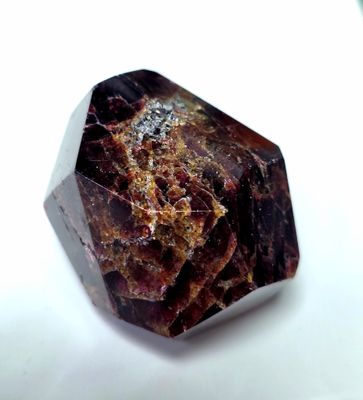 GARNET FACETED CUT SOLID NATURAL STONE HEXAGONAL SPECIMEN POLISHED 