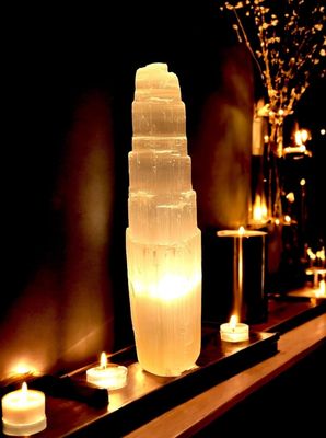 Selenite Crystal Lamp Mountain Soft Light Large Specimen 40-60cm XL