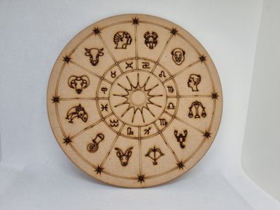 Pendulum board Features Astrology Patterns, Zodiac Wheel Board Wood