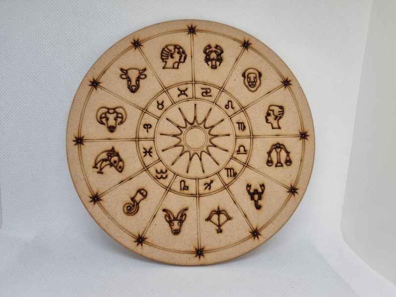 Pendulum board Features Astrology Patterns, Zodiac Wheel Board Wood