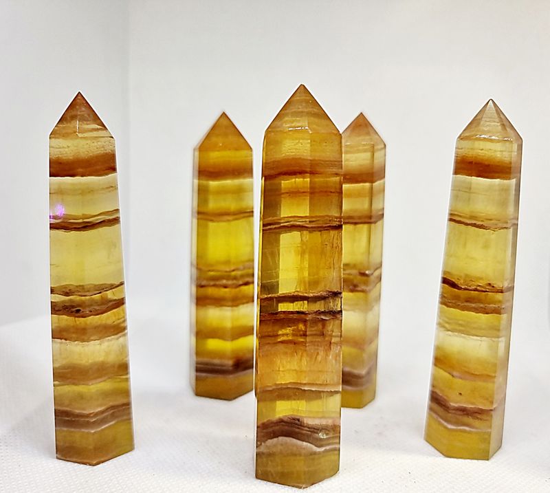 Yellow Fluorite Crystal Tower  Obelisk Large 