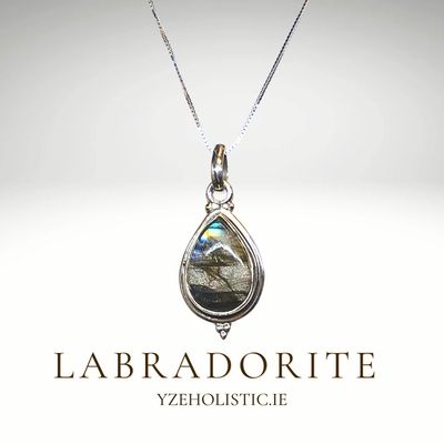 Labradorite Natural Stone Necklace 925 Sterling Silver
