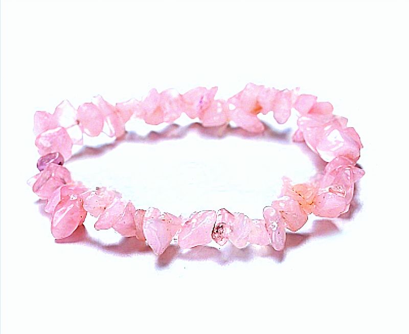 Rose Quartz Crystal Chip Bracelet 