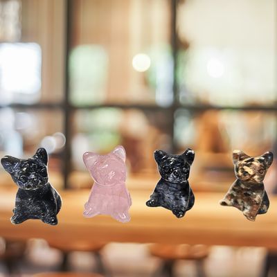Dog Stone Carving Animal Natural Stones Crystal Figurine
