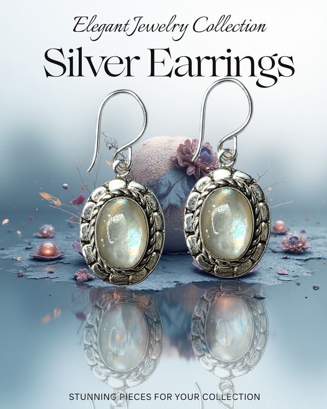 Unique and beautiful 925 Silver Filigree Earrings With Nutilous Shell   