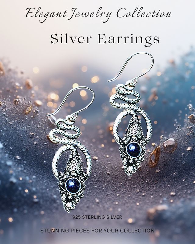 Naga Ring 925 Sterling Silver Earrings Earrings Indonesian 