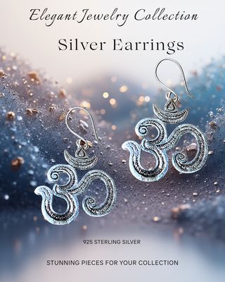 Ohm Earrings 925 Sterling Silver "Release Control and Trust the Universe"