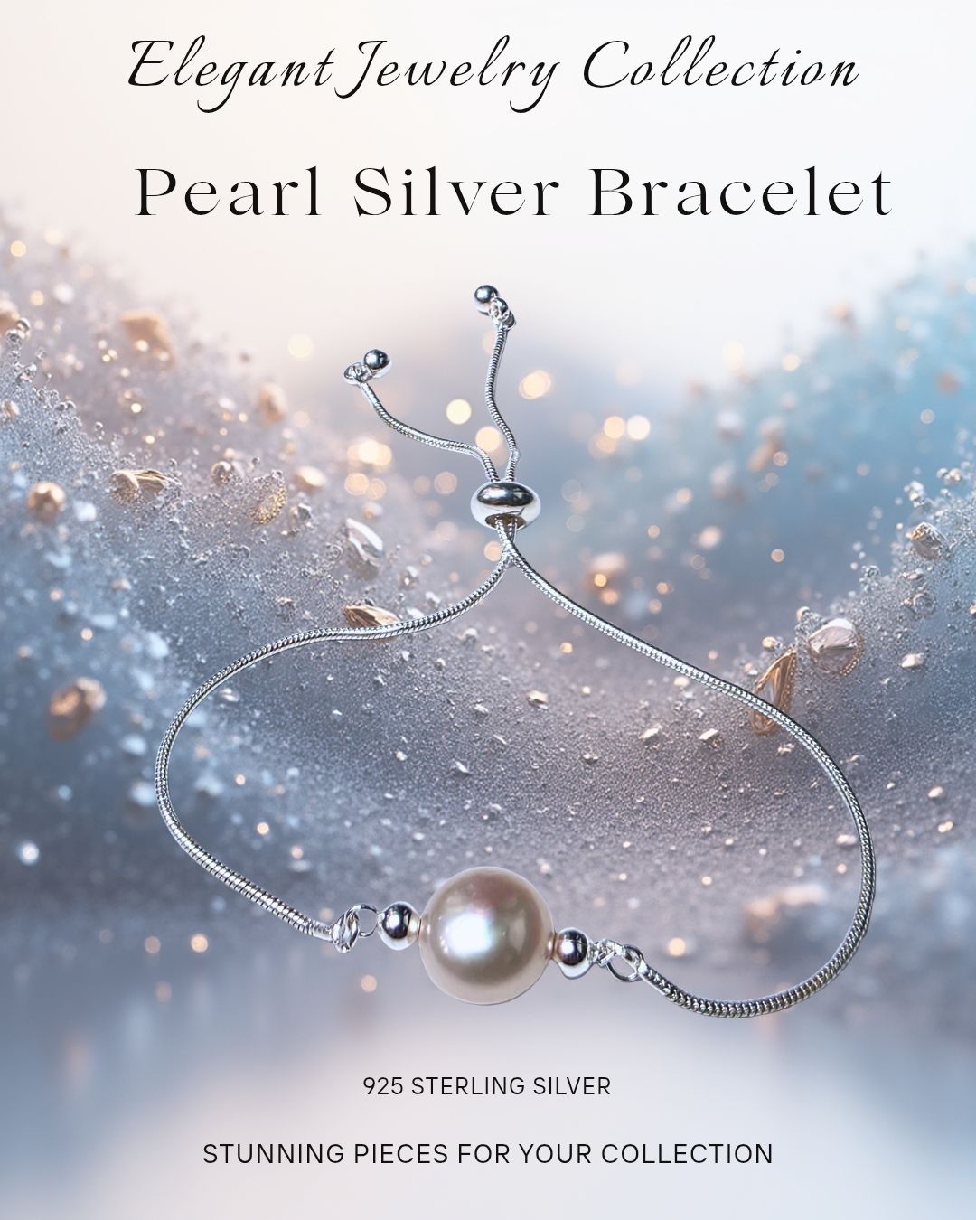 Bracelet Pearl Spiritual Growth Abundance Adjustable Sterling Silver 