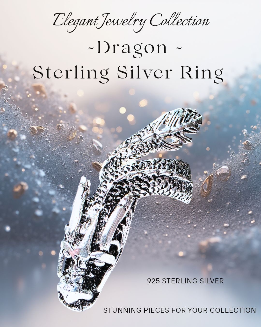 Dragon 925 Sterling Silver Ring Vintage 